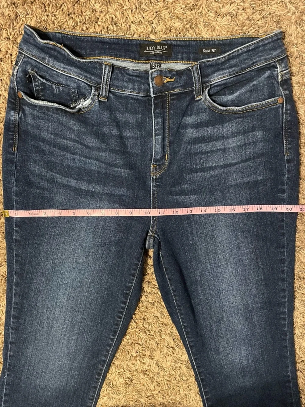 Judy Blue 15/32 Slim Fit High Rise Destroy Shark Bite Hem Stretch Denim Jeans - Picture 12 of 14